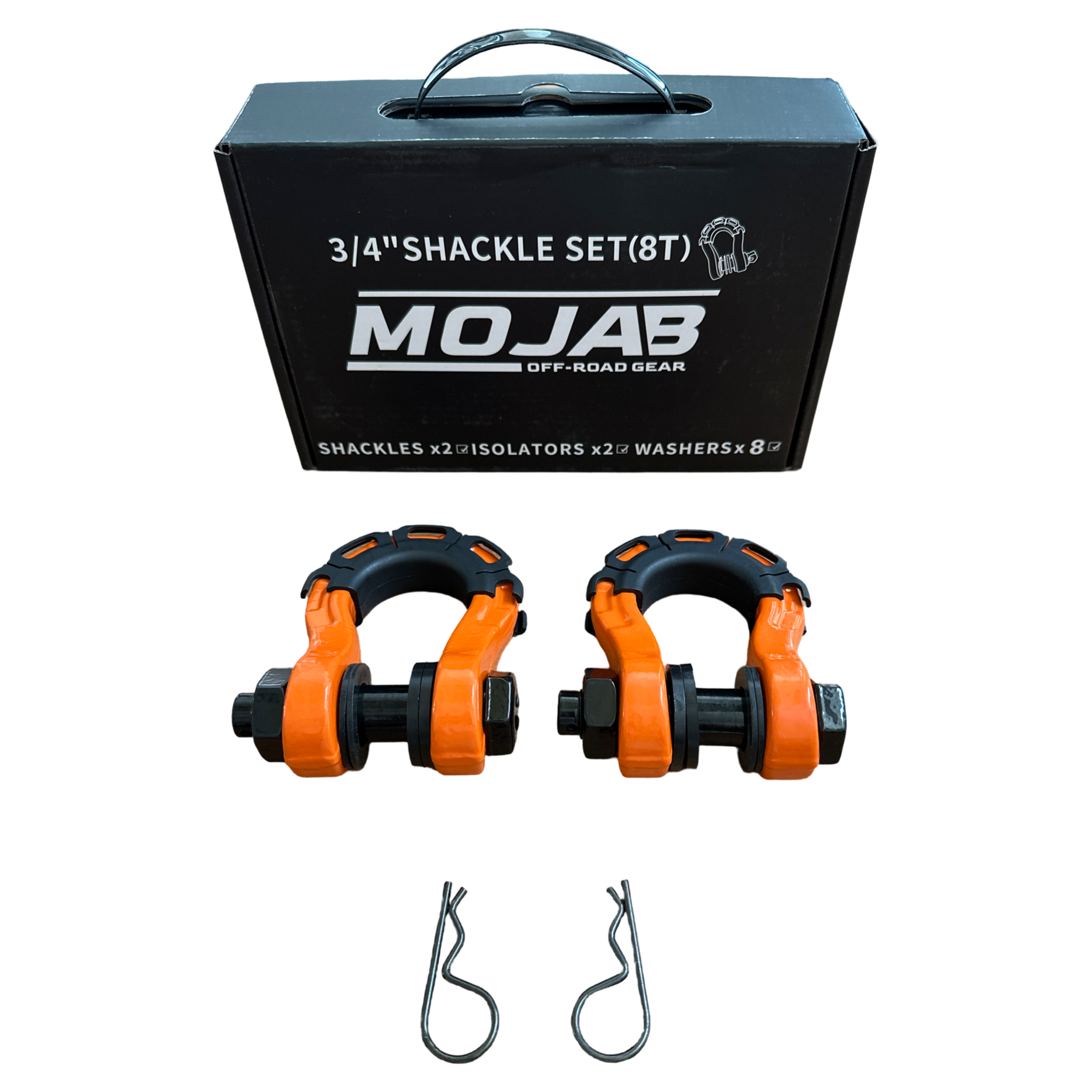 Forged Steel D-shackle Set (8T) - 3/4” | Heavy Duty, Lifetime Warranty