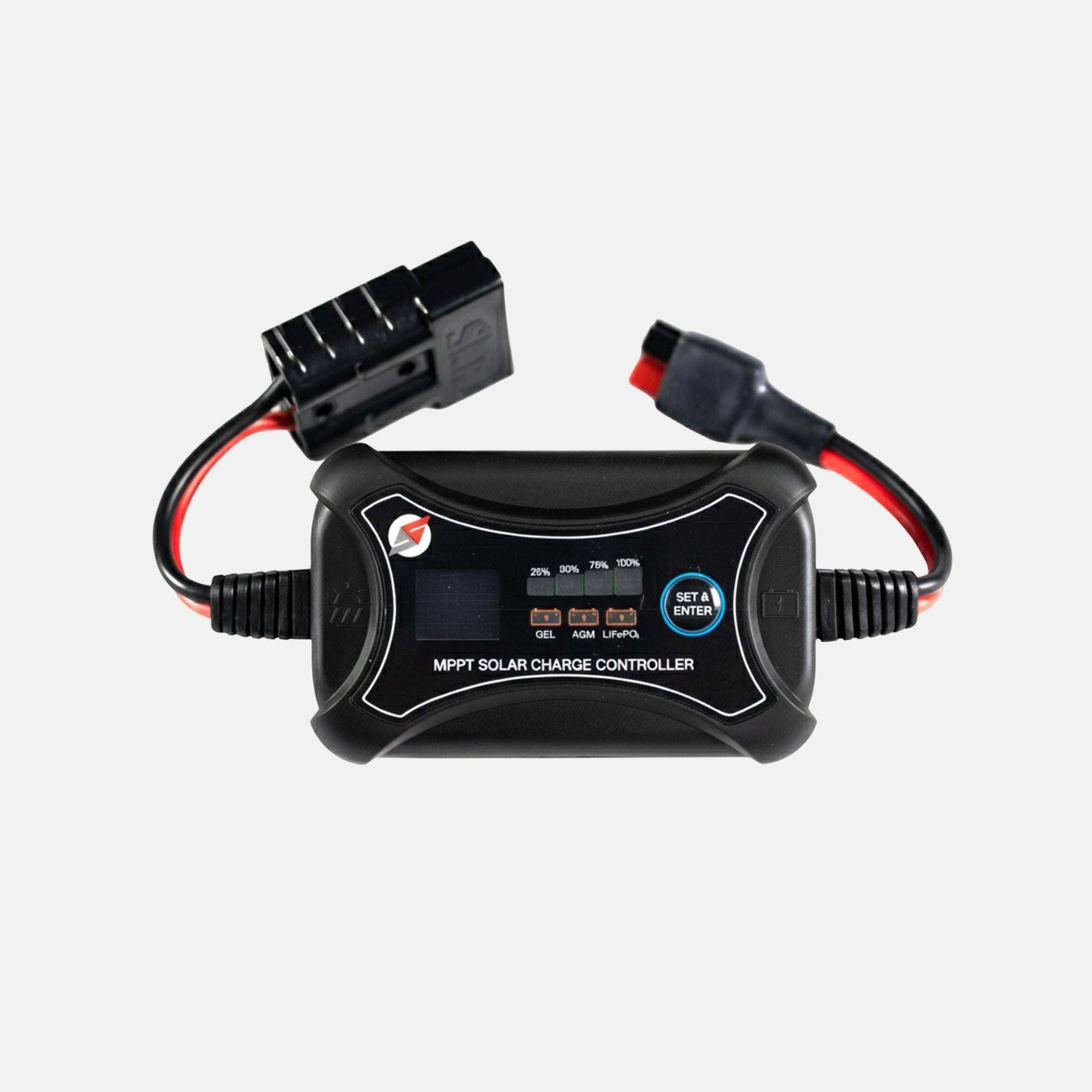 10 AMP MPPT solar charge controller bundle with cables for off-grid camping and battery charging
