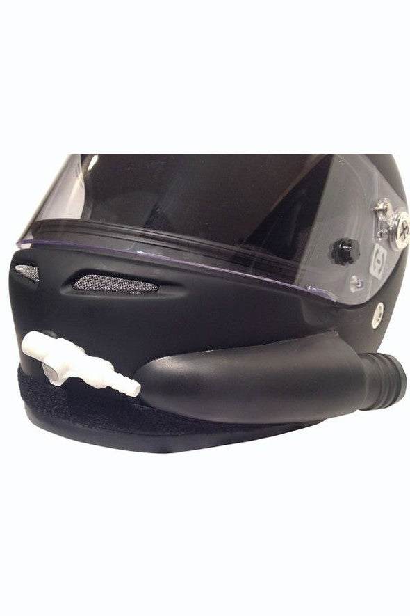 Hydration kit with bite valve attached to helmet for easy access.