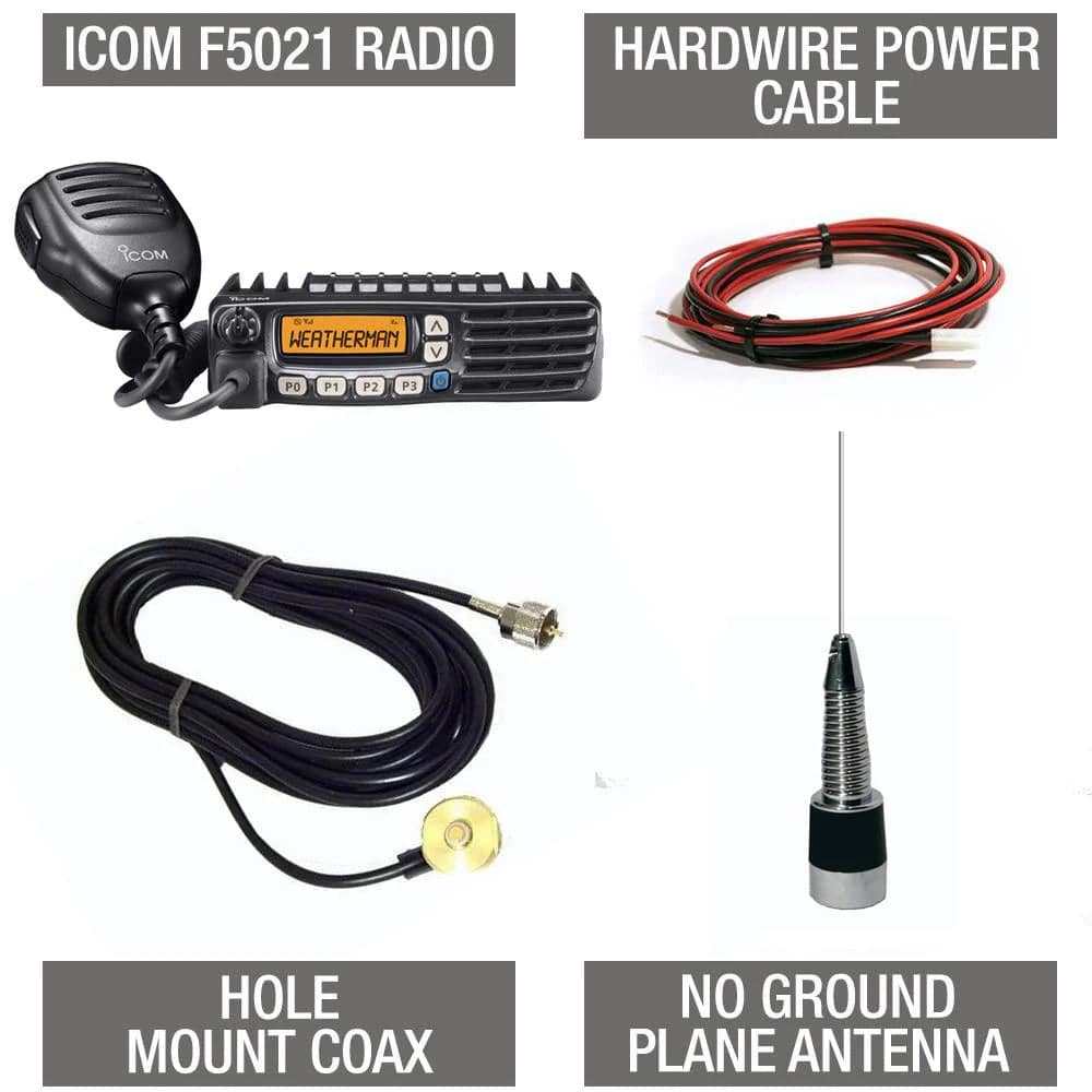 Overland High Power VHF two-way radios with 50 watt Icom F5021 and Kenwood NX-1700 mobile radios and antenna packages
