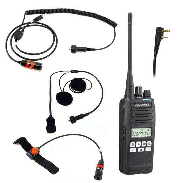 Kenwood Motorcycle/Quad Package with handheld radio and helmet wiring kit for reliable communications
