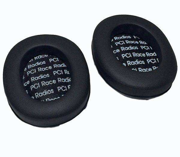 Close-up of custom wired ear cups in PCI Impact helmet for noise reduction and comfort upgrade