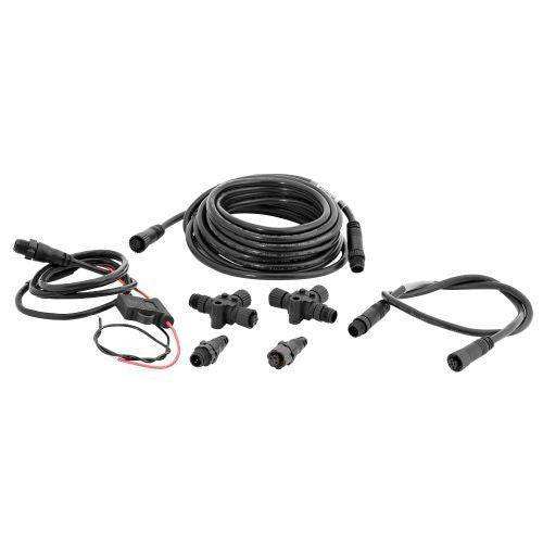 Lowrance NMEA Network Starter Kit with connectors, cables, and power node for Red/Black devices