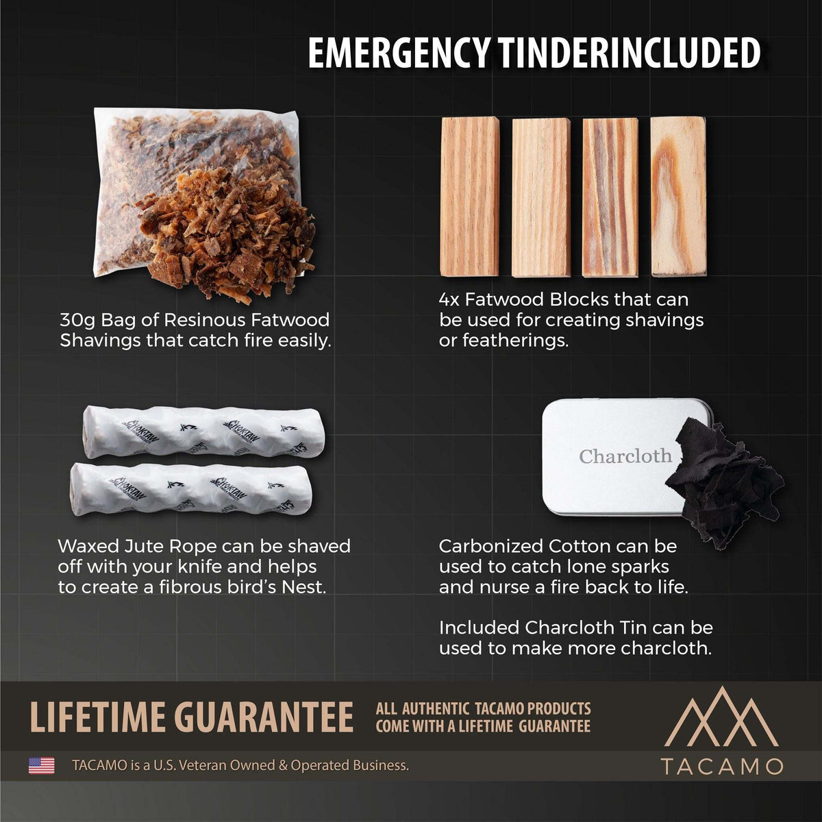 TACAMO 15-Piece Emergency Fire Kit - Survival Solution