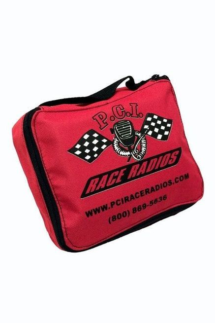 PCI Baja Race Legal First Aid Kit for off-road adventures, compact red emergency bag with logo and website info.