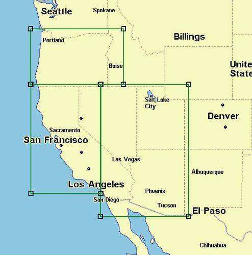 Lowrance Map Western US showing topographic features for outdoor navigation