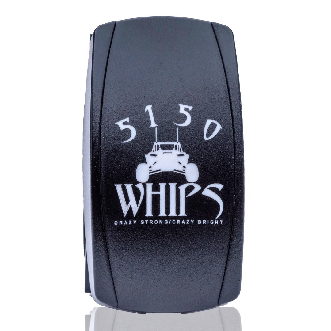 Waterproof rocker switch with illuminated 5150 logo for UTV and off-road use