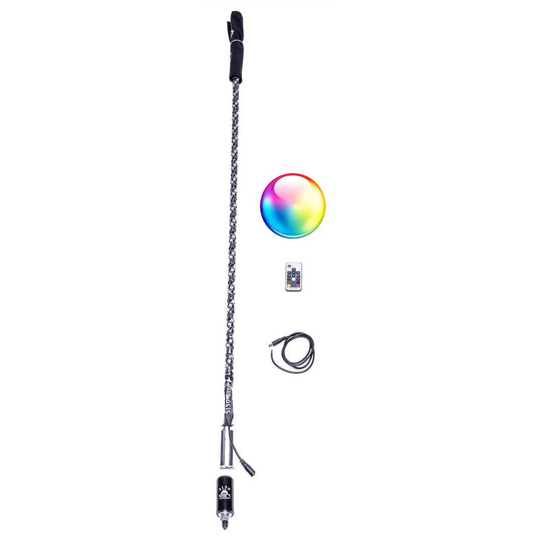 Remote LED whip with wireless handheld remote and plug-and-play control