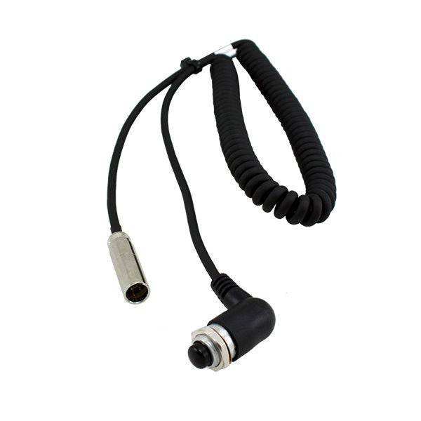 Nexus Panel Mount Male PTT push-to-talk button with male pins and coil cord for secure communication