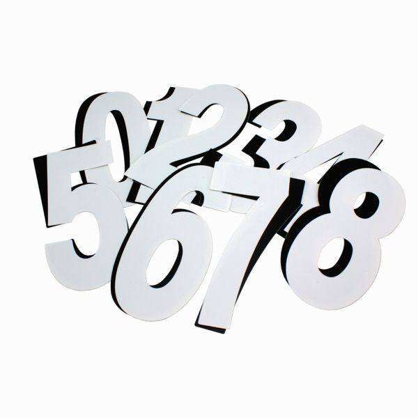 Number Decal 3 Pack 8 inch weather-resistant vinyl numbers in black and white