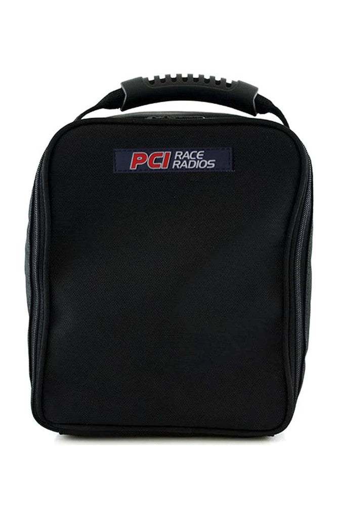 Durable bag for headsets with foam padding and Velcro adjustable dividers.