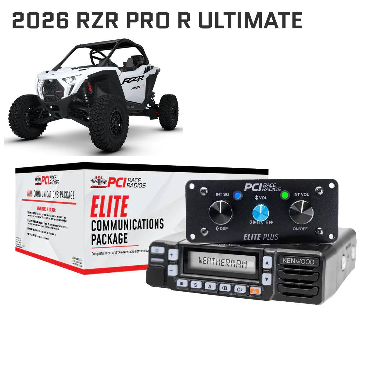 RZR PRO R Ultimate 2026 Elite UTV Communications Package with intercom, mobile radios, and headset accessories
