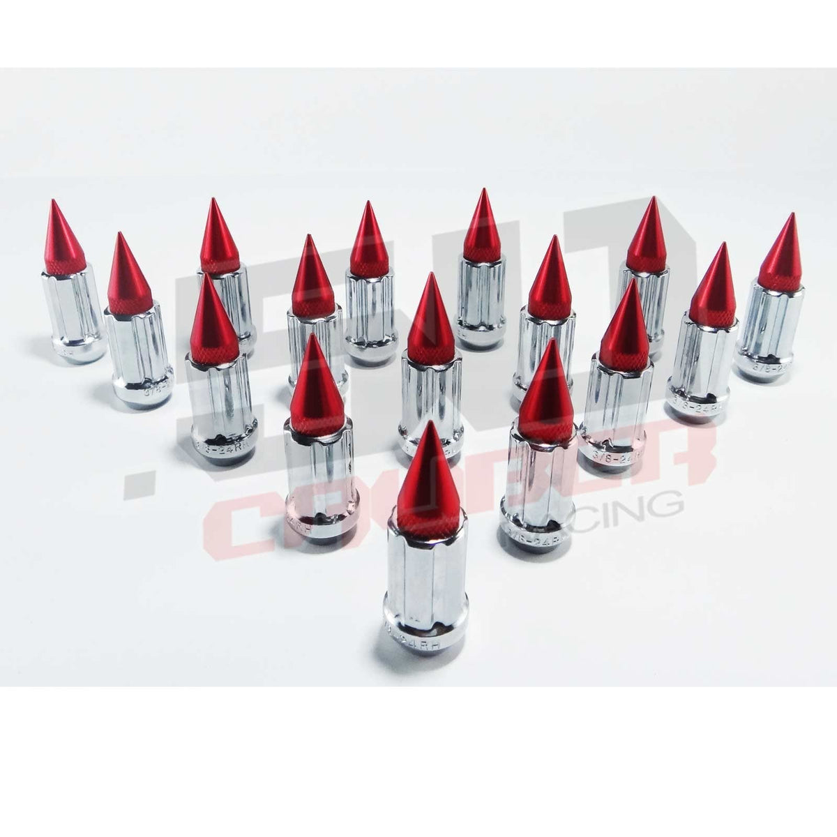 10 x 1.25 mm Spiked Lug nuts Chrome - 16 Pack