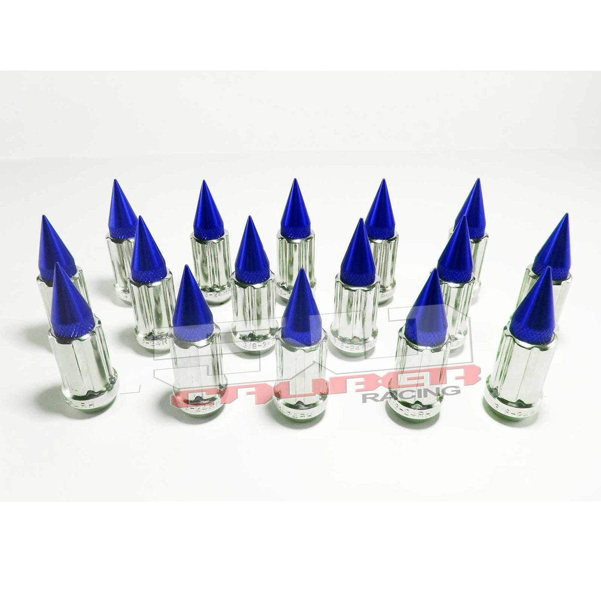 12 x 1.5 mm Chrome Spiked Lug Nuts Anodized - 16 Pack