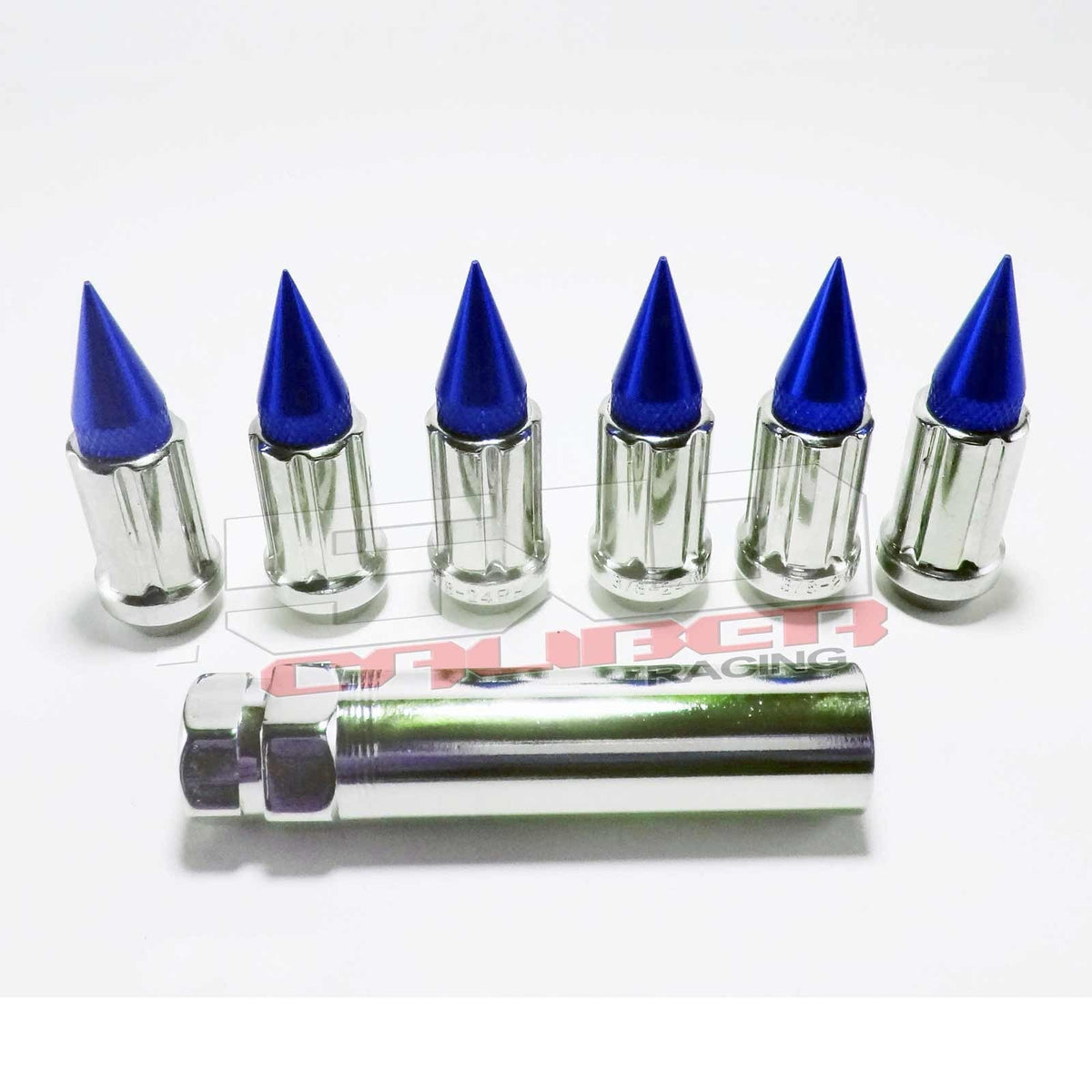 3/8 x 24 Chrome Spiked Lug Nuts Anodized - 16 Pack