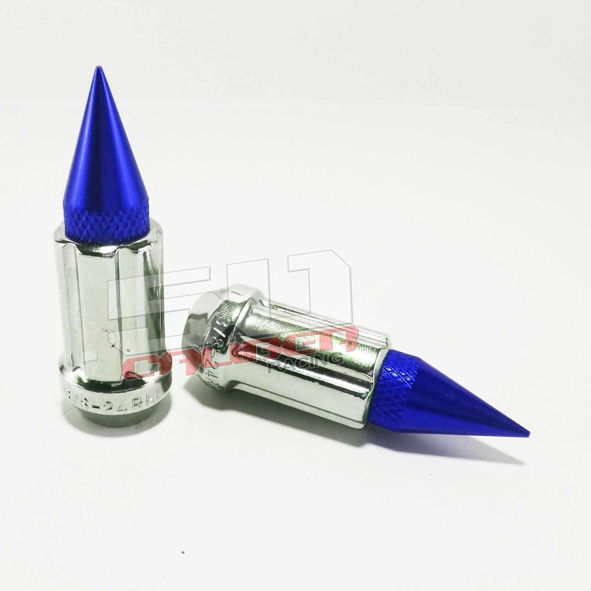3/8 x 24 Chrome Spiked Lug Nuts Anodized - 16 Pack