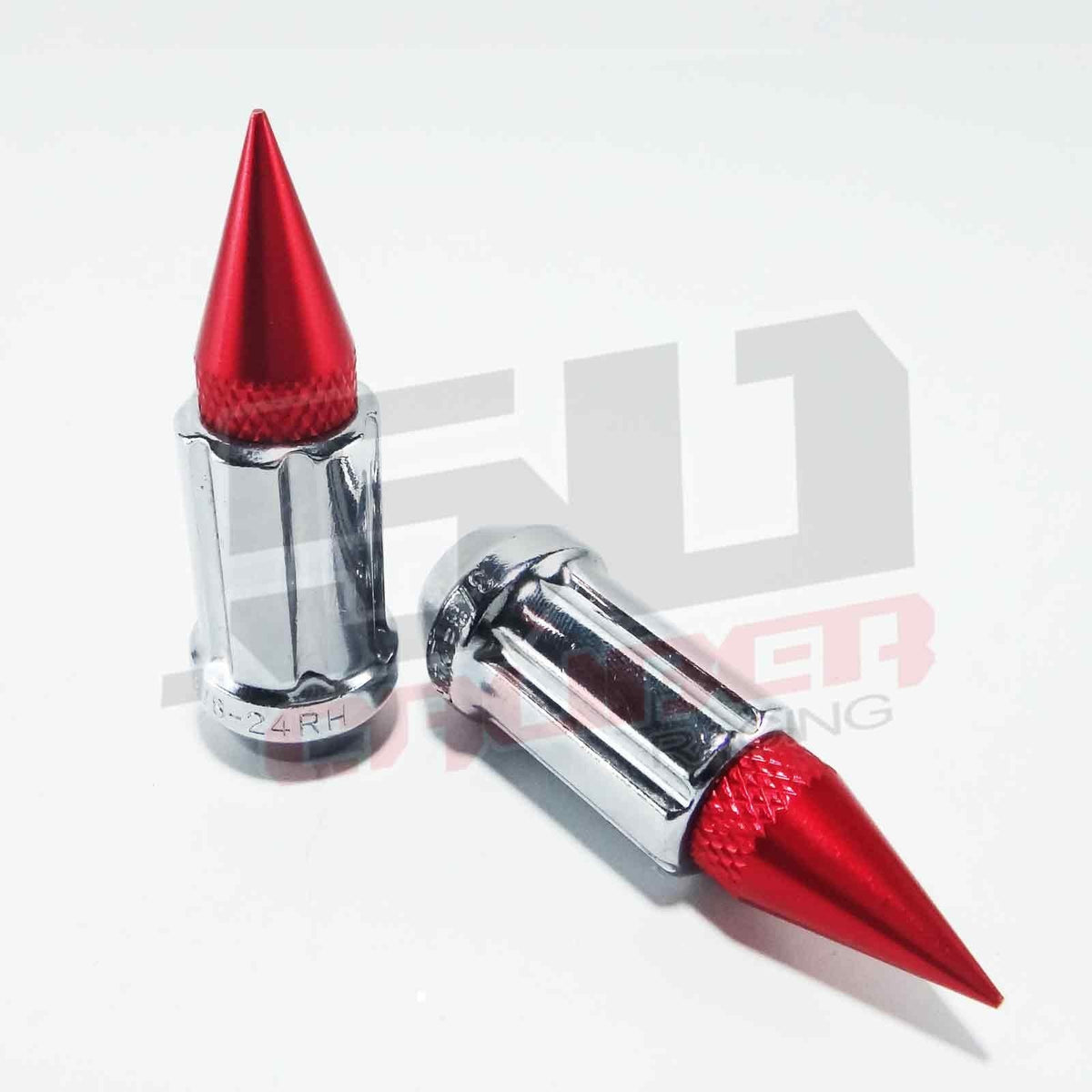 3/8 x 24 Chrome Spiked Lug Nuts Anodized - 16 Pack