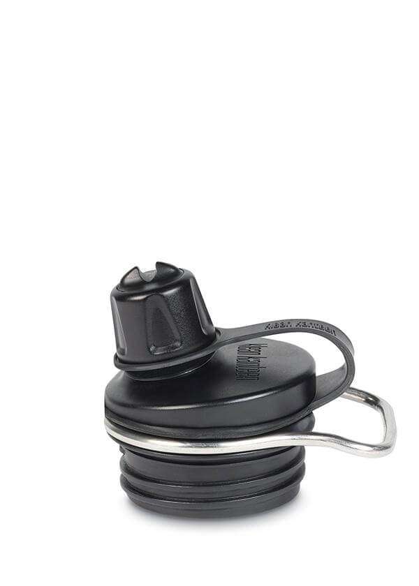 32 Oz Wide Mouth Water Bottle cap with straw, black TKWide Twist Cap design, compatible with Klean Kanteen bottles, offers vacuum insulation.