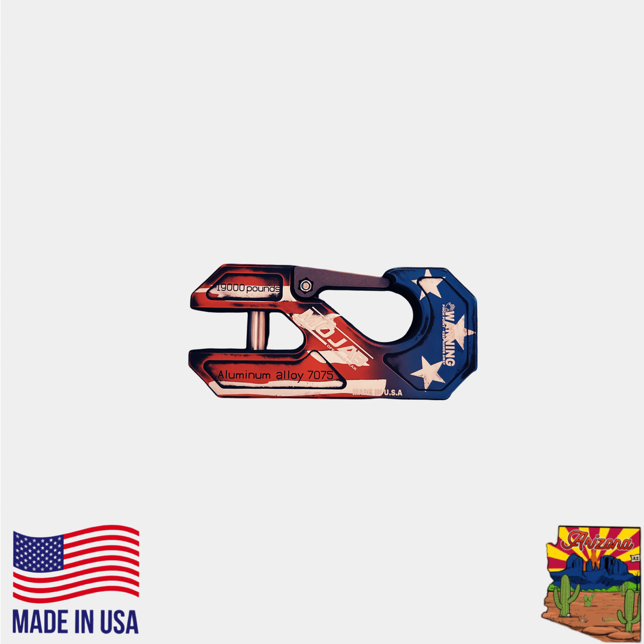 Aluminum Winch Shackle, Closed Latch with Lifetime Warranty