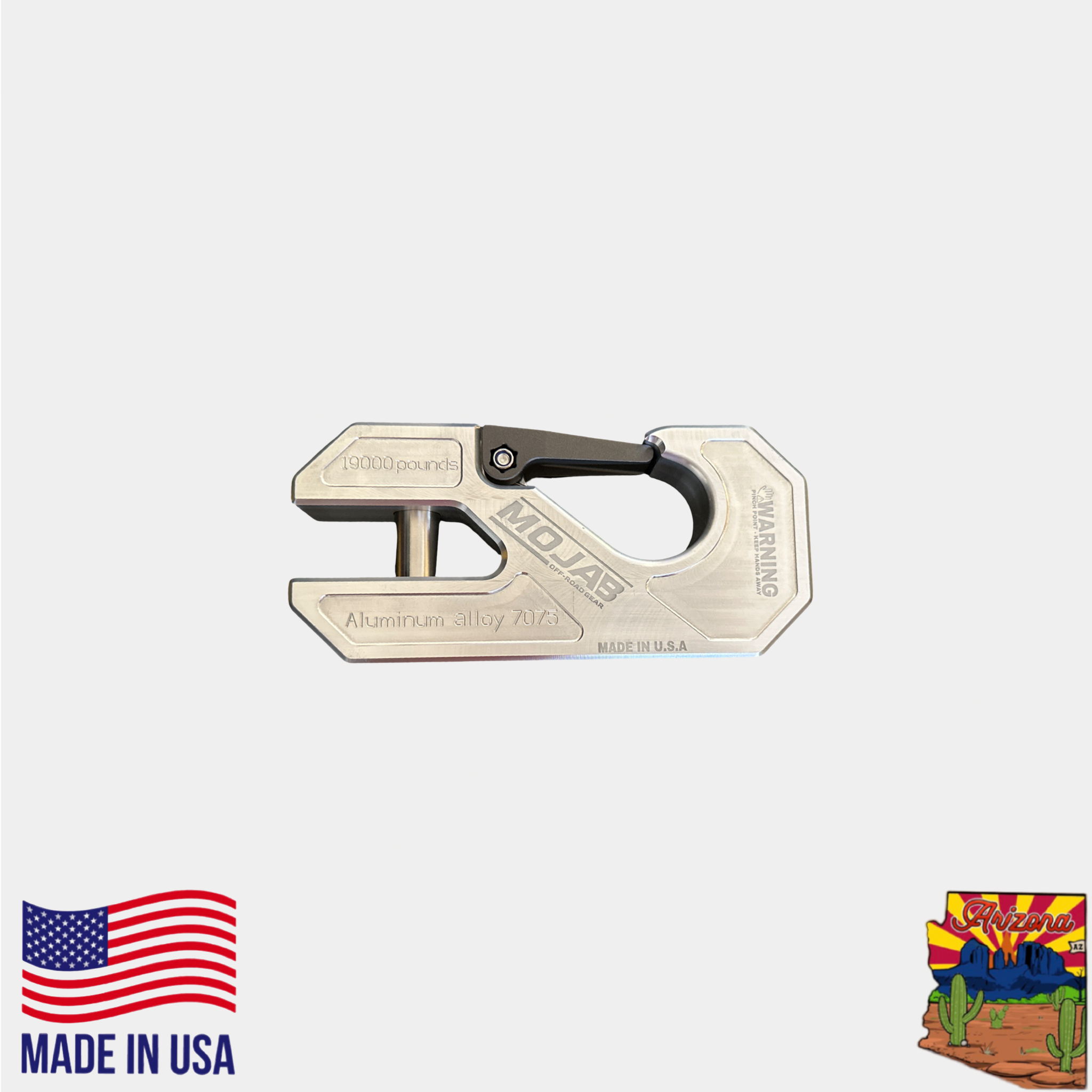 Aluminum Winch Shackle, Closed Latch with Lifetime Warranty