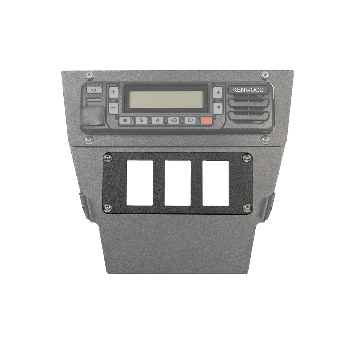 Rocker Intercom Adapter block off plate with 3 rocker switch plugs for intercom bracket cutouts