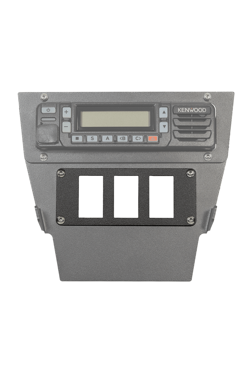 Rocker intercom adapter block off plate with three rocker switch plugs for intercom slot upgrade