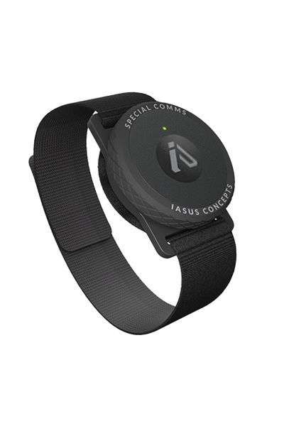 Bluetooth PTT Button for Zello with velcro strap and LED light.