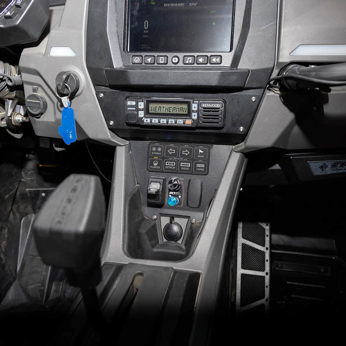 Polaris 2025 RZR Pro R Kenwood Radio and Rocker Intercom with Switch Pros VERTICAL Bracket - PCI Race Radios