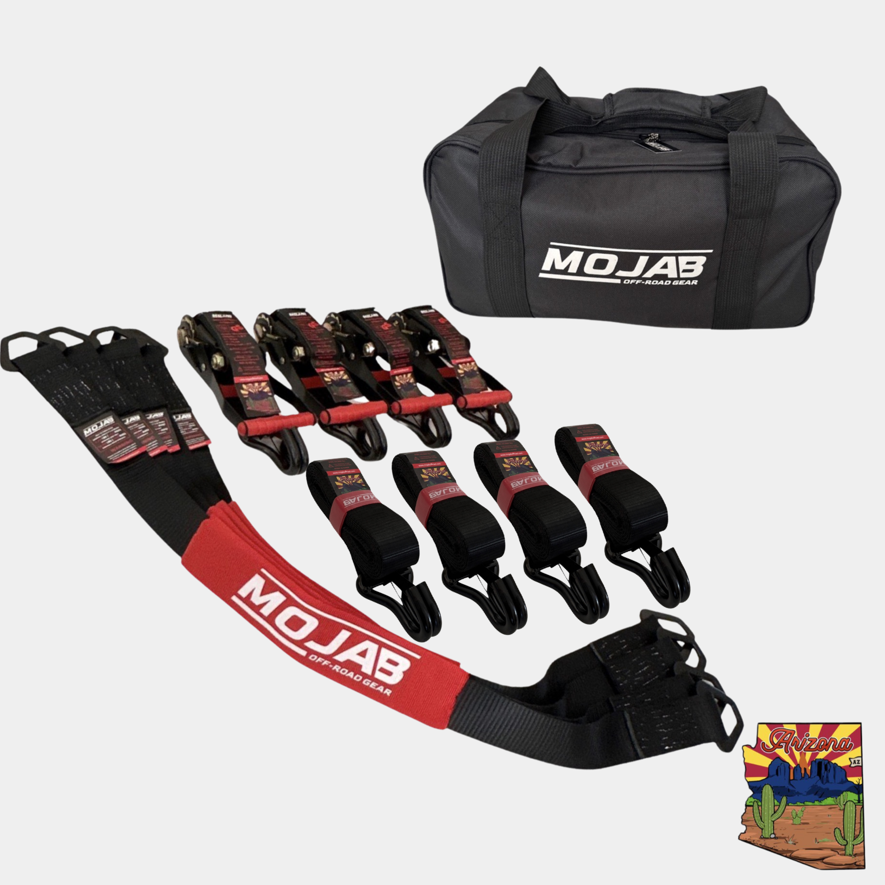 Ratchet Tie-Down Set & Axle Straps, 4 Pack - 2" x 10 FT.