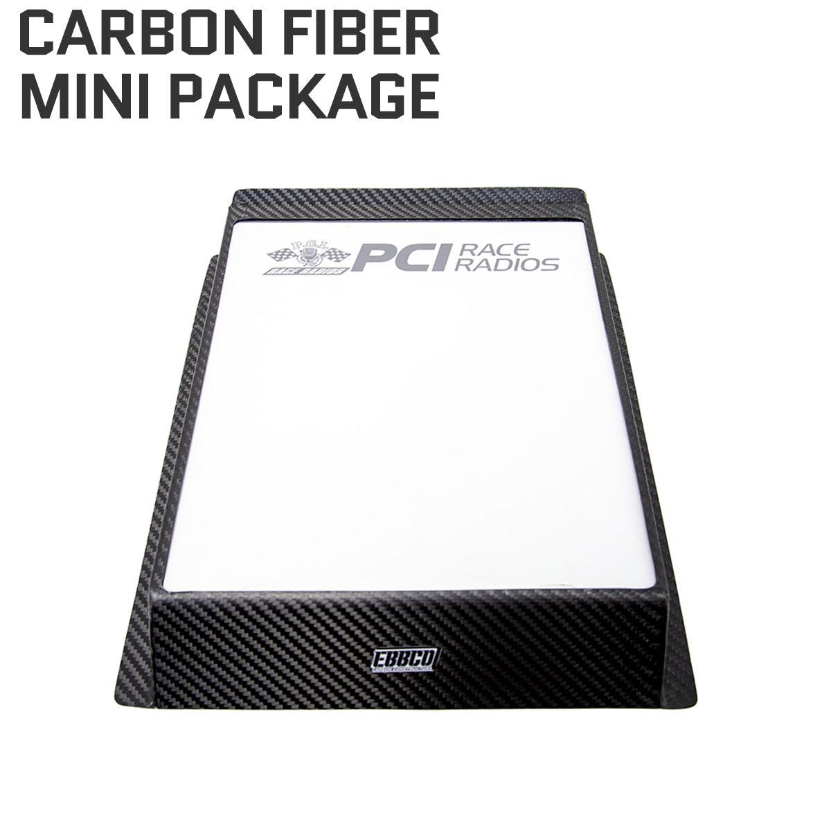 PCI Starlink Mini Antenna with carbon fiber bracket and power cables for outdoor racing and chase vehicles