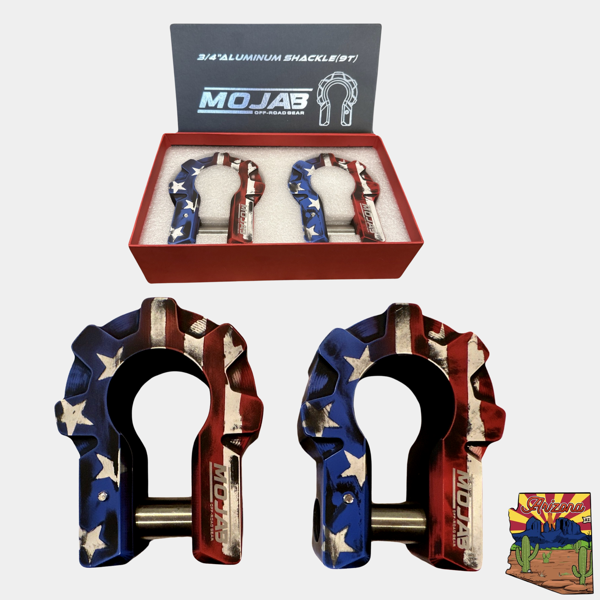 American Flag Extreme Duty Aluminum Shackle Set - 9T Strength
