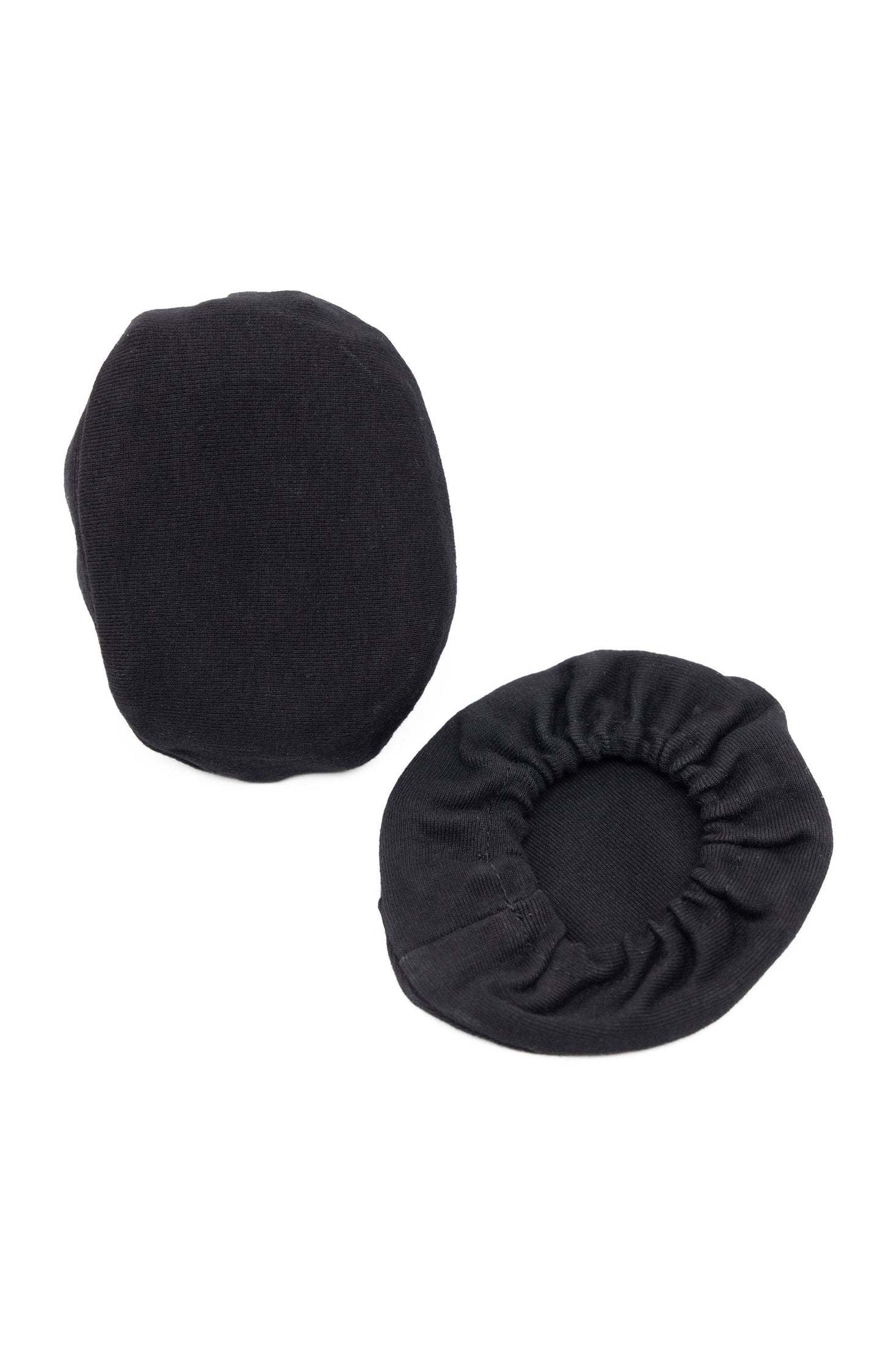 Soft washable cloth ear covers in black.