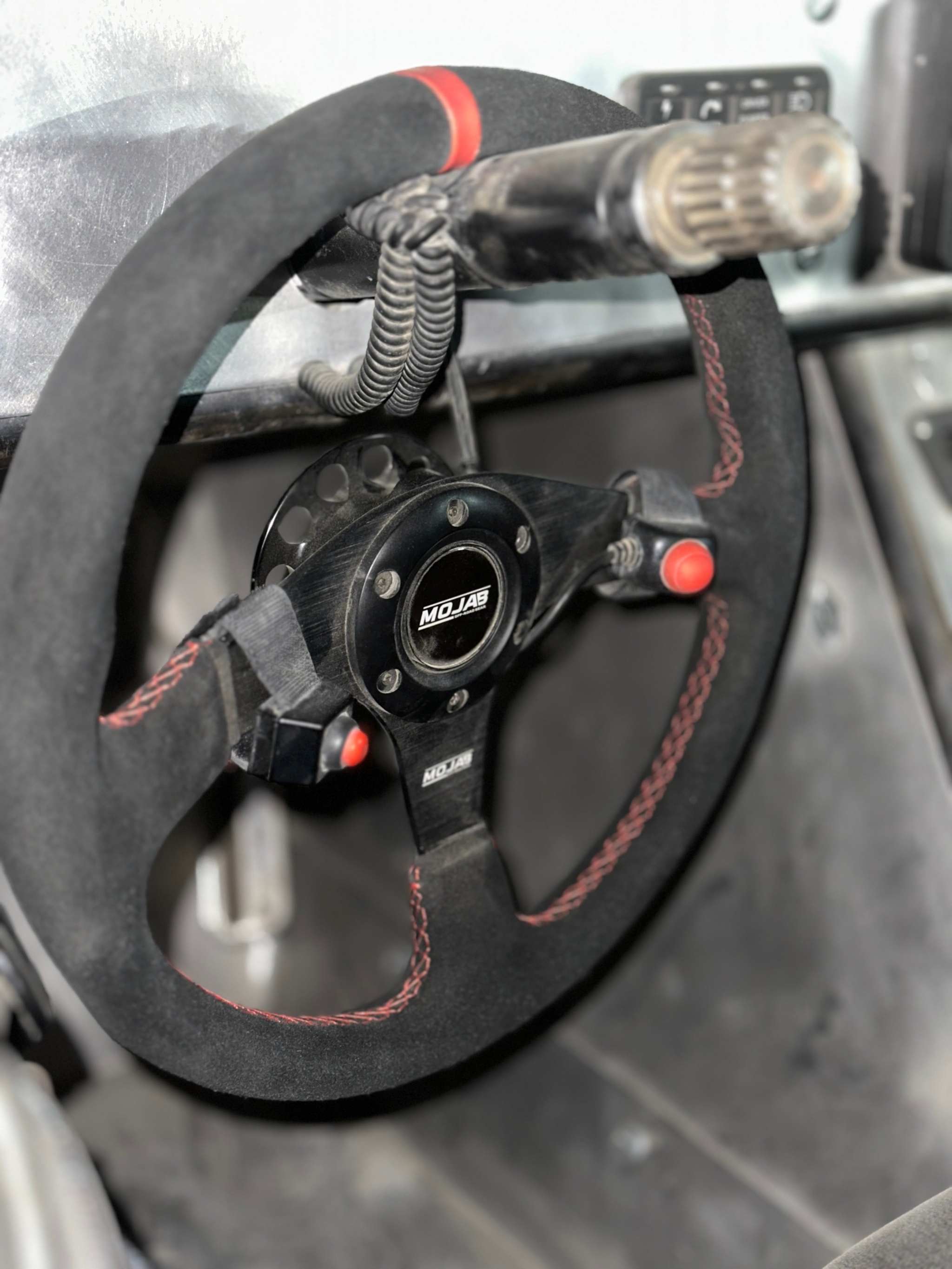 MOJAB 13.5'' Flat Steering Wheel - Leather or Suede | High-Quality