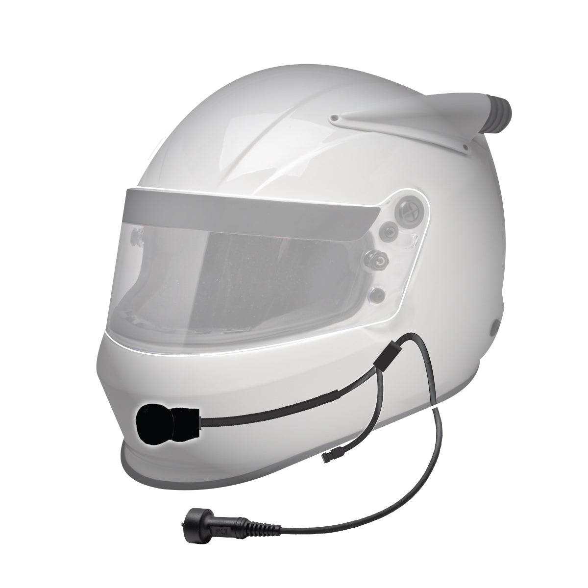 Elite Helmet Wiring Kit with earjack and flexible boom microphone for handheld radios