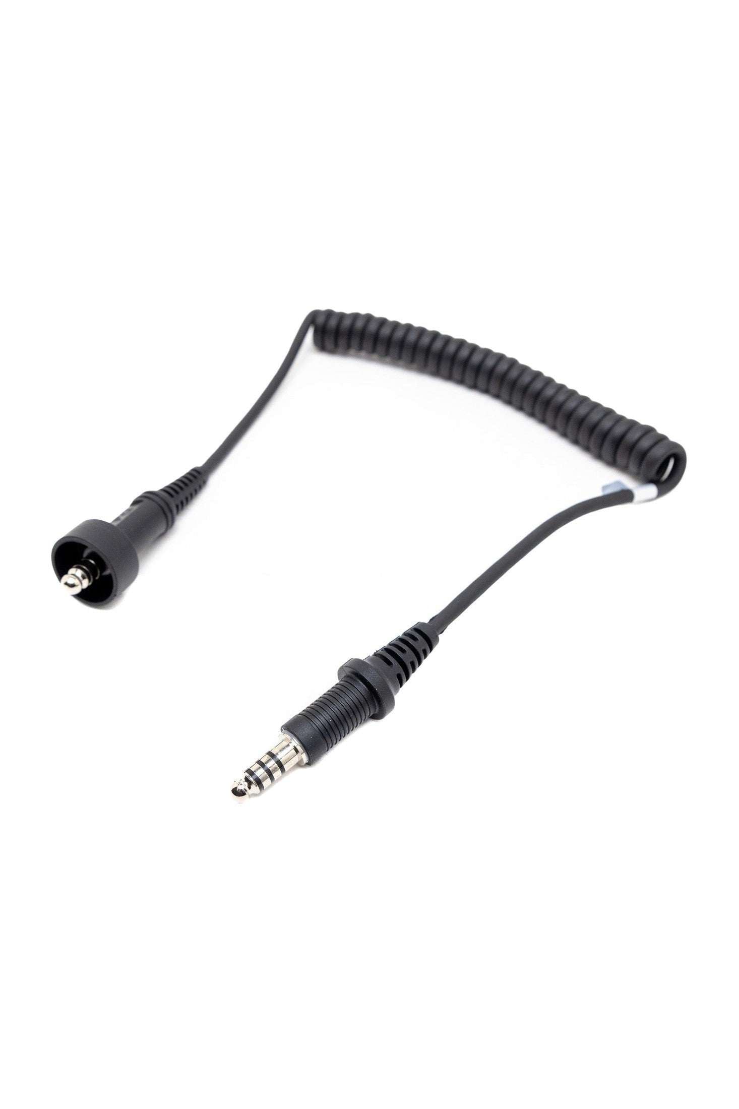 PCI Stilo adapter cable for Trax Wired Venti Model helmets with coil cord, blue electronics port.