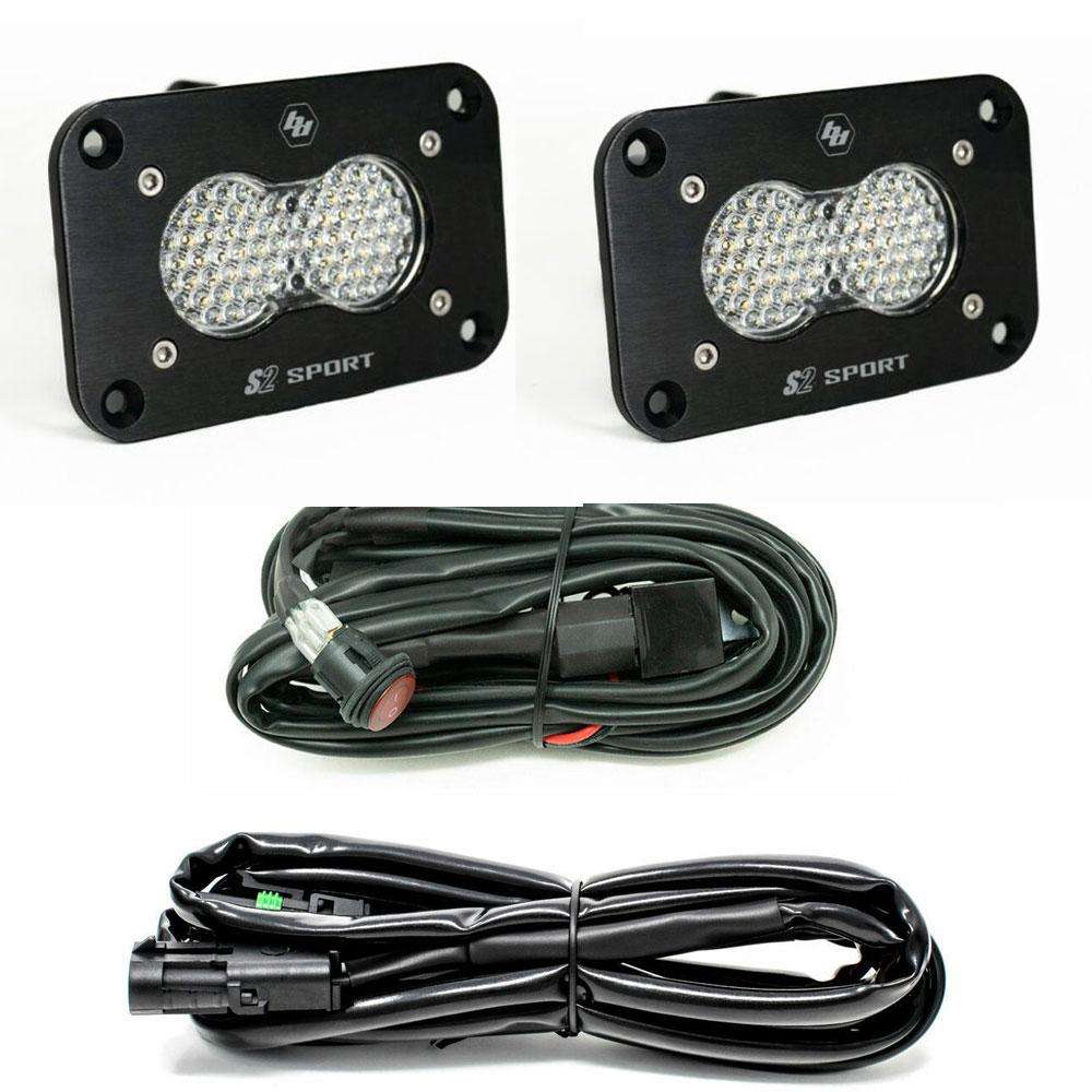 Baja Designs S2 Sport - Pair, LED, Flush Mount, Backup Kit | Universal