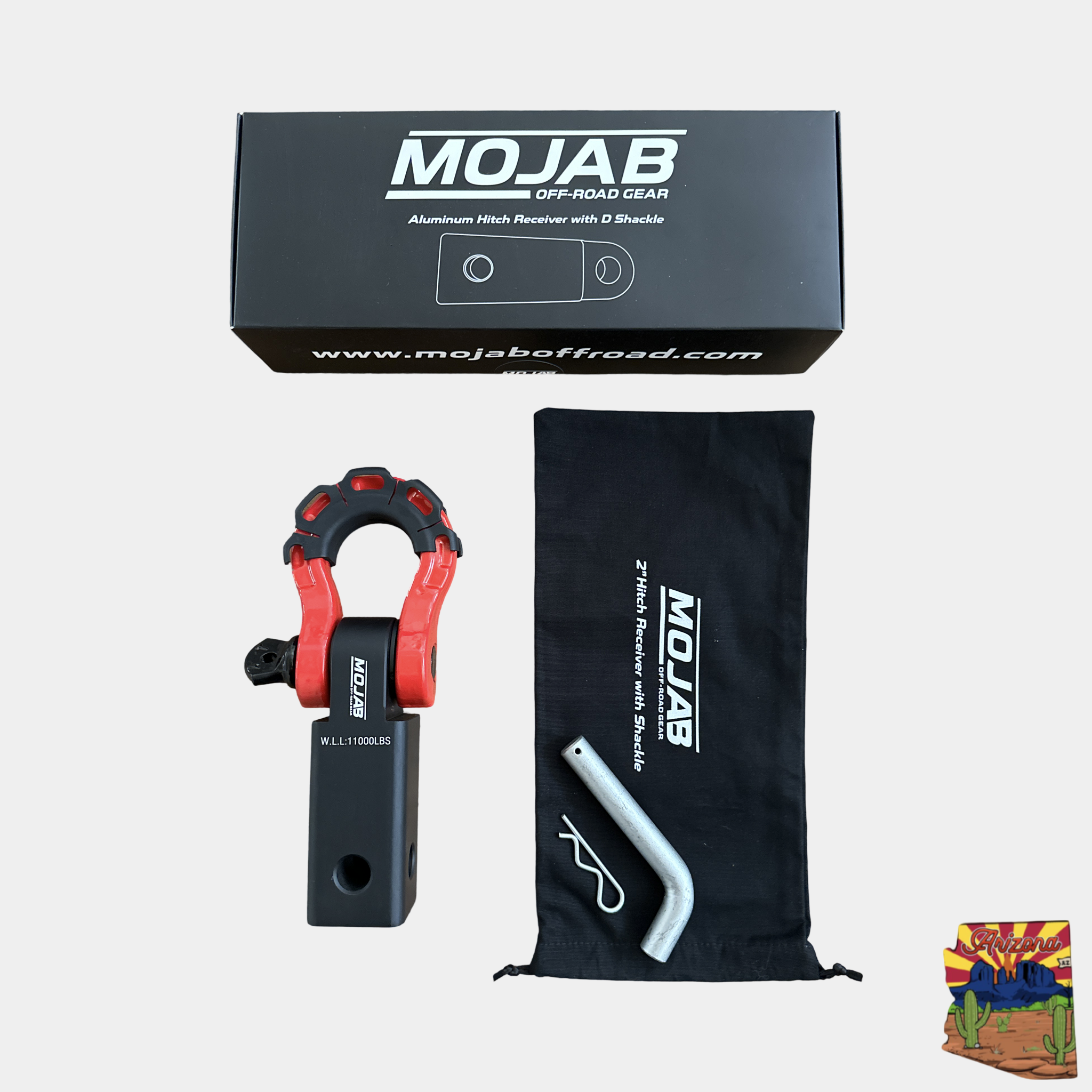 Aluminum Hitch Receiver 2'' with Steel D-Shackle - Durable Tow (LIFETIME WARRANTY)