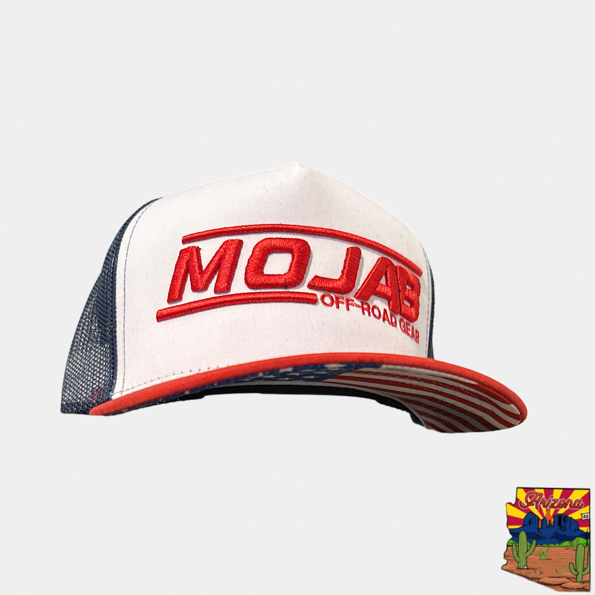 Mojab snapback trucker hat with flag edition design and mesh back panel