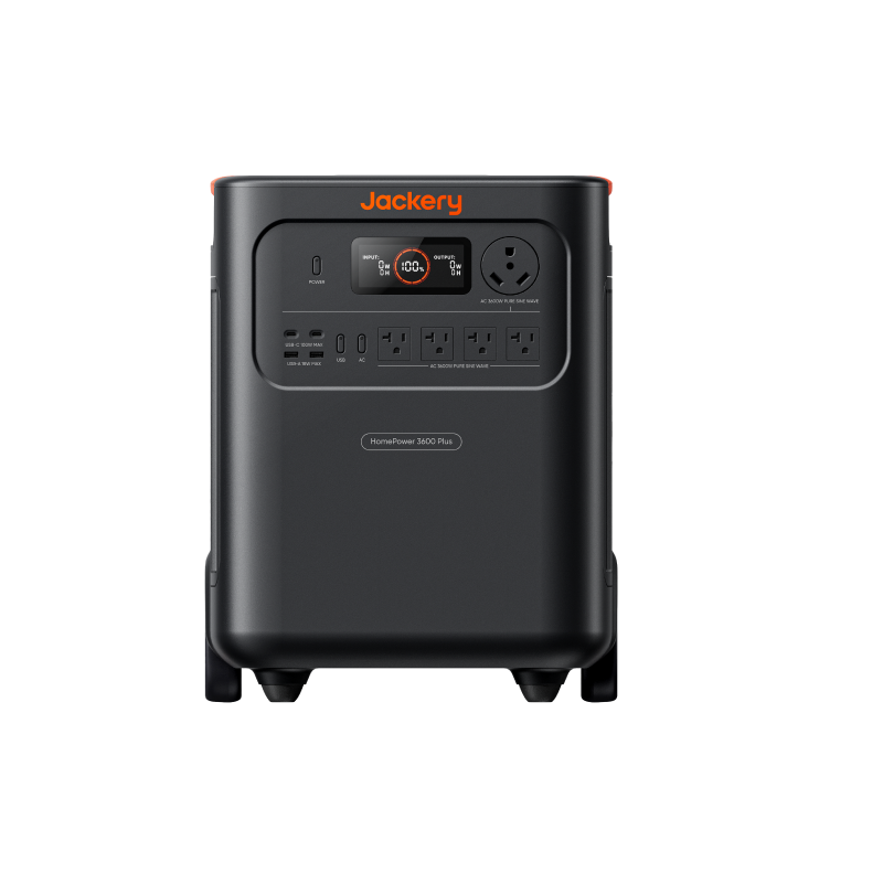 Jackery HomePower 3600 Plus portable backup power station with wheels and handle for indoor and outdoor use