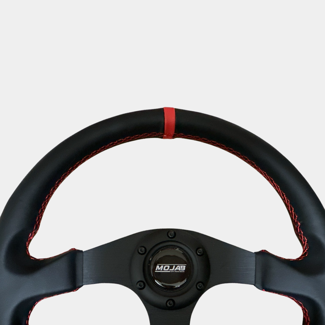 MOJAB 13.5'' Flat Steering Wheel - Leather or Suede | High-Quality