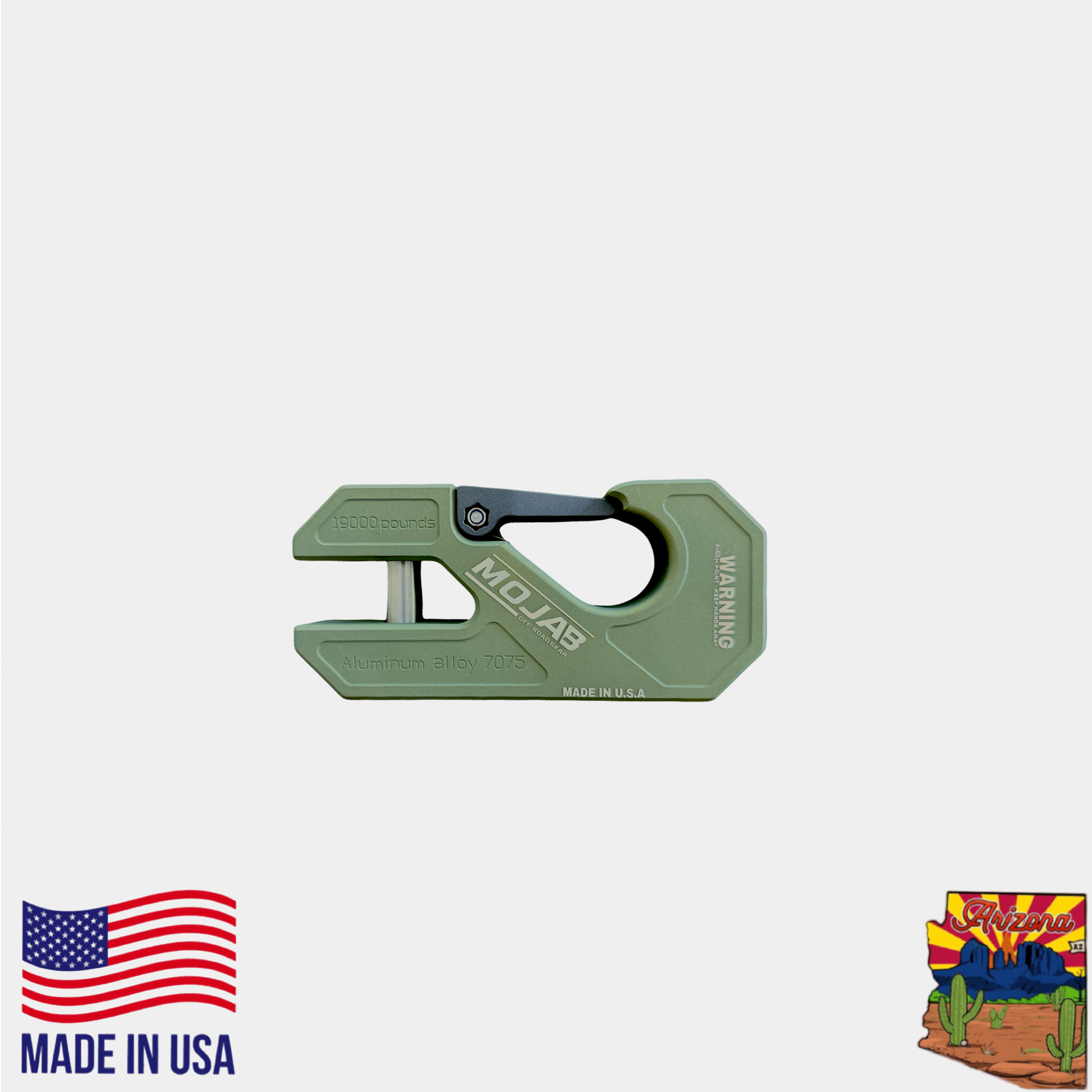 Aluminum Winch Shackle, Closed Latch with Lifetime Warranty