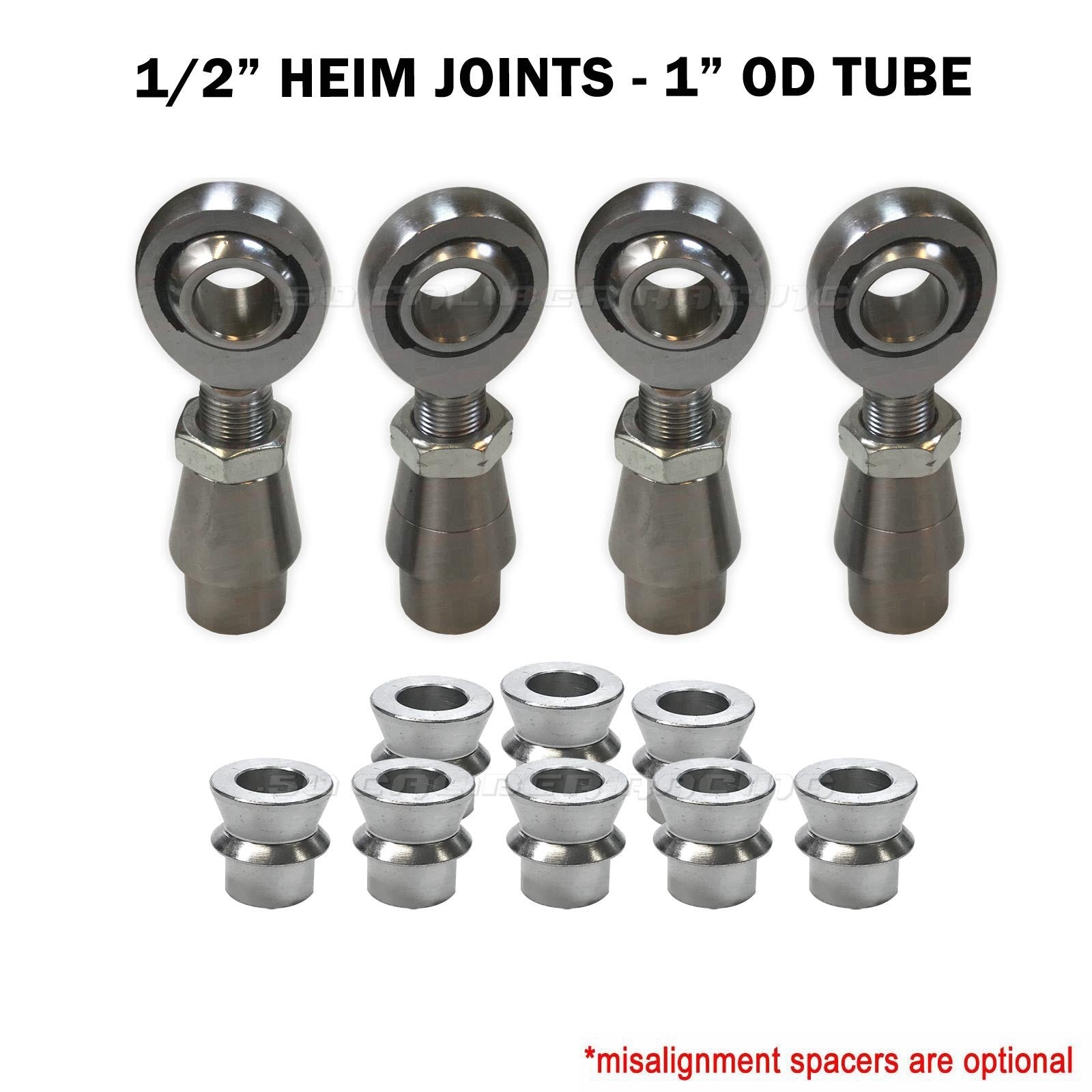 Sway Bar Link Fab Kit - 1/2" Chromoly Heim - 1" OD Tubing
