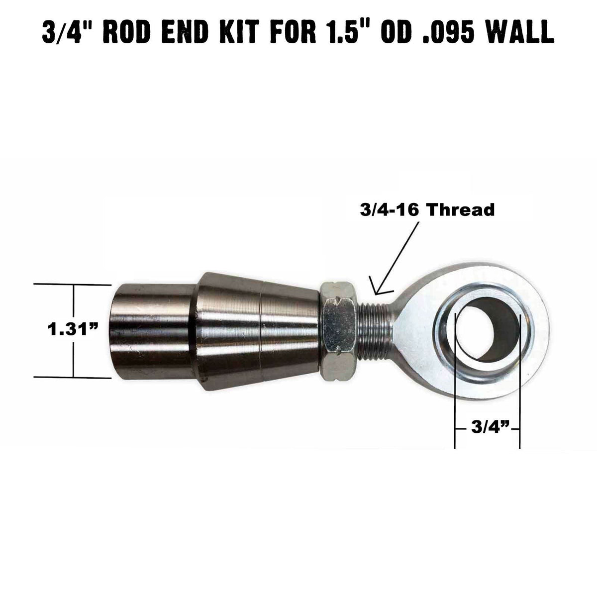 4 Link Rod End Kit - 3/4" Chromoly Heim - 1.5" OD Tubing