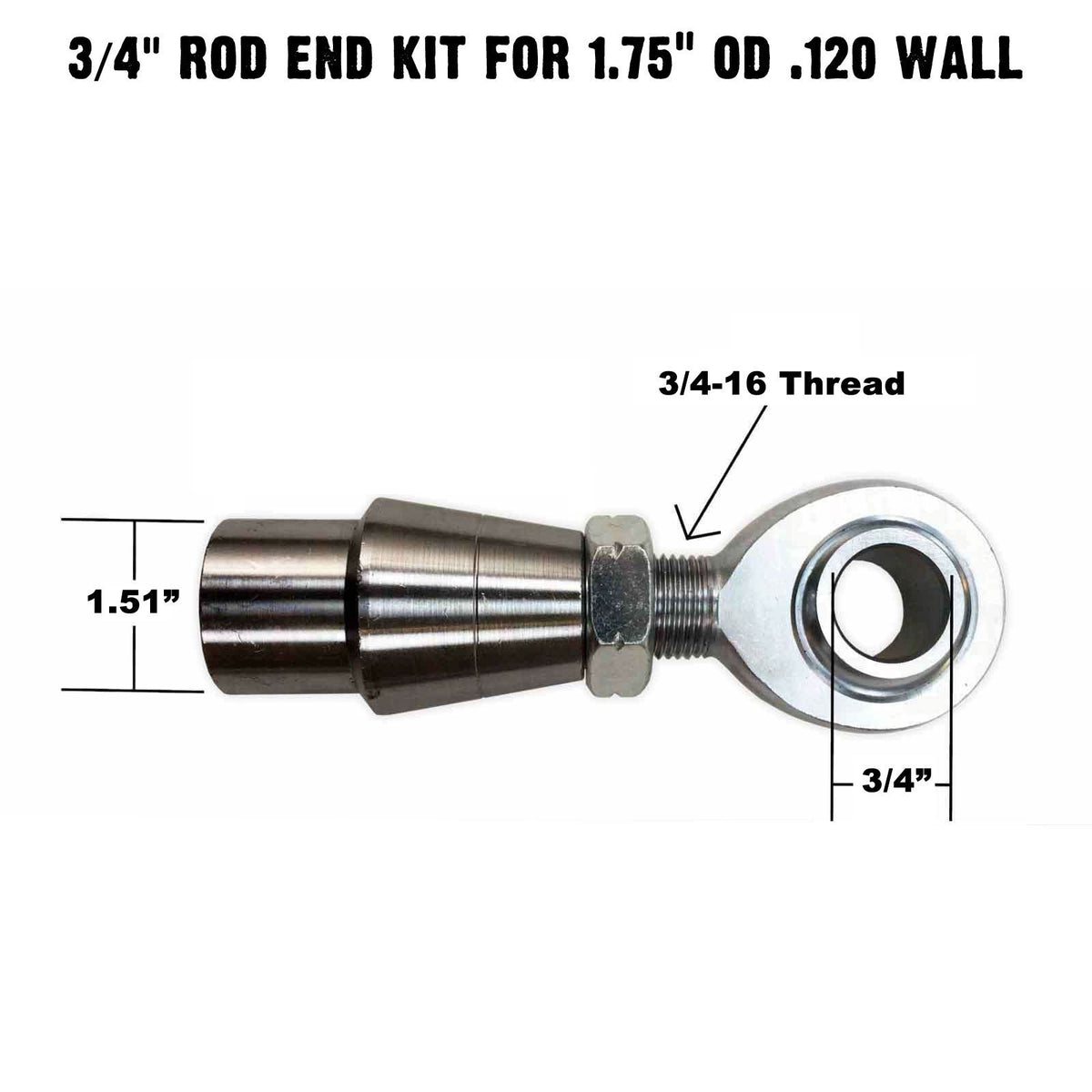 4 Link Rod End Kit - 3/4" Chromoly Heim - 1.75" OD Tubing