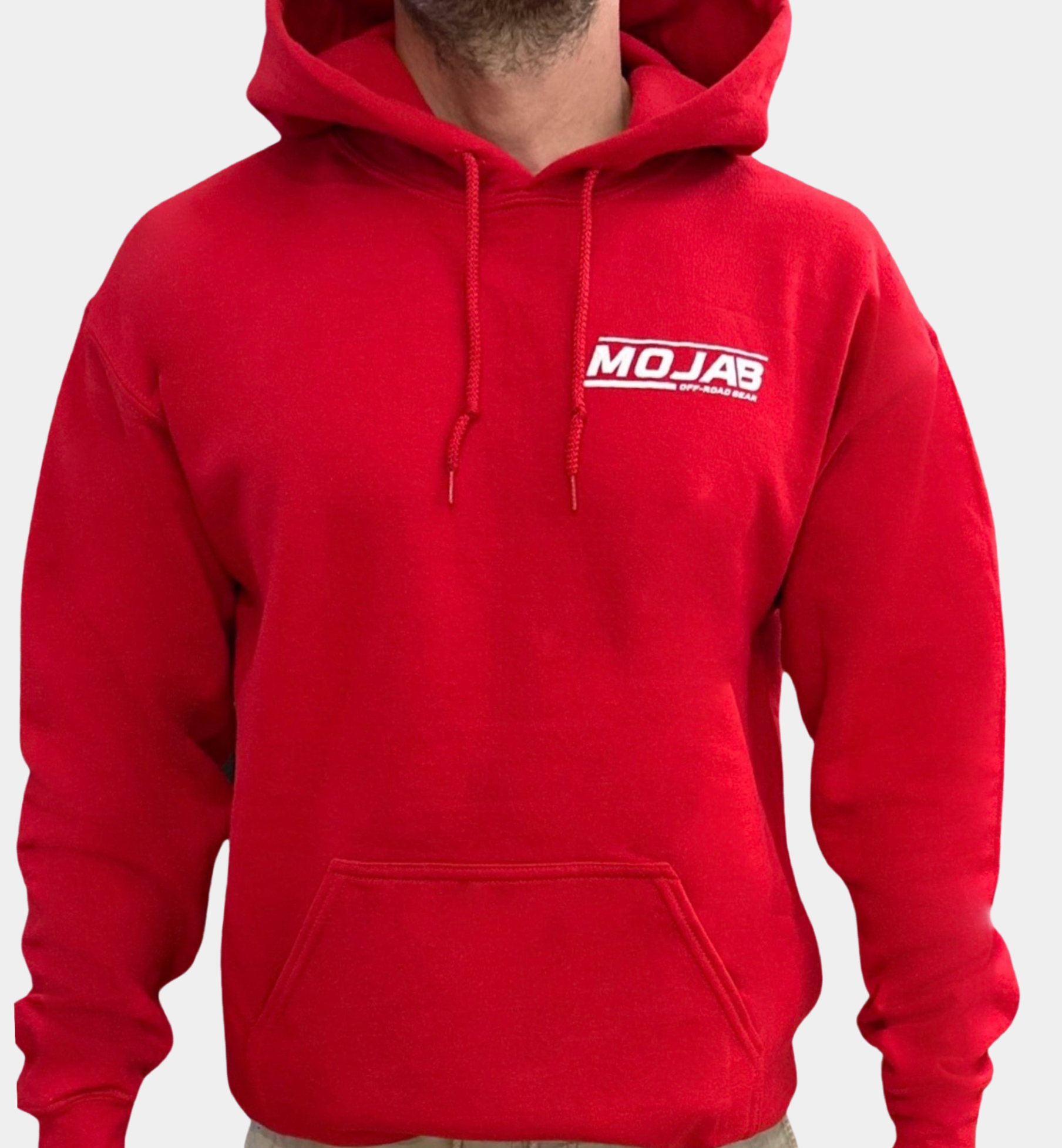 Red Mojab Hoodie with front pocket and logo for outdoor comfort and style