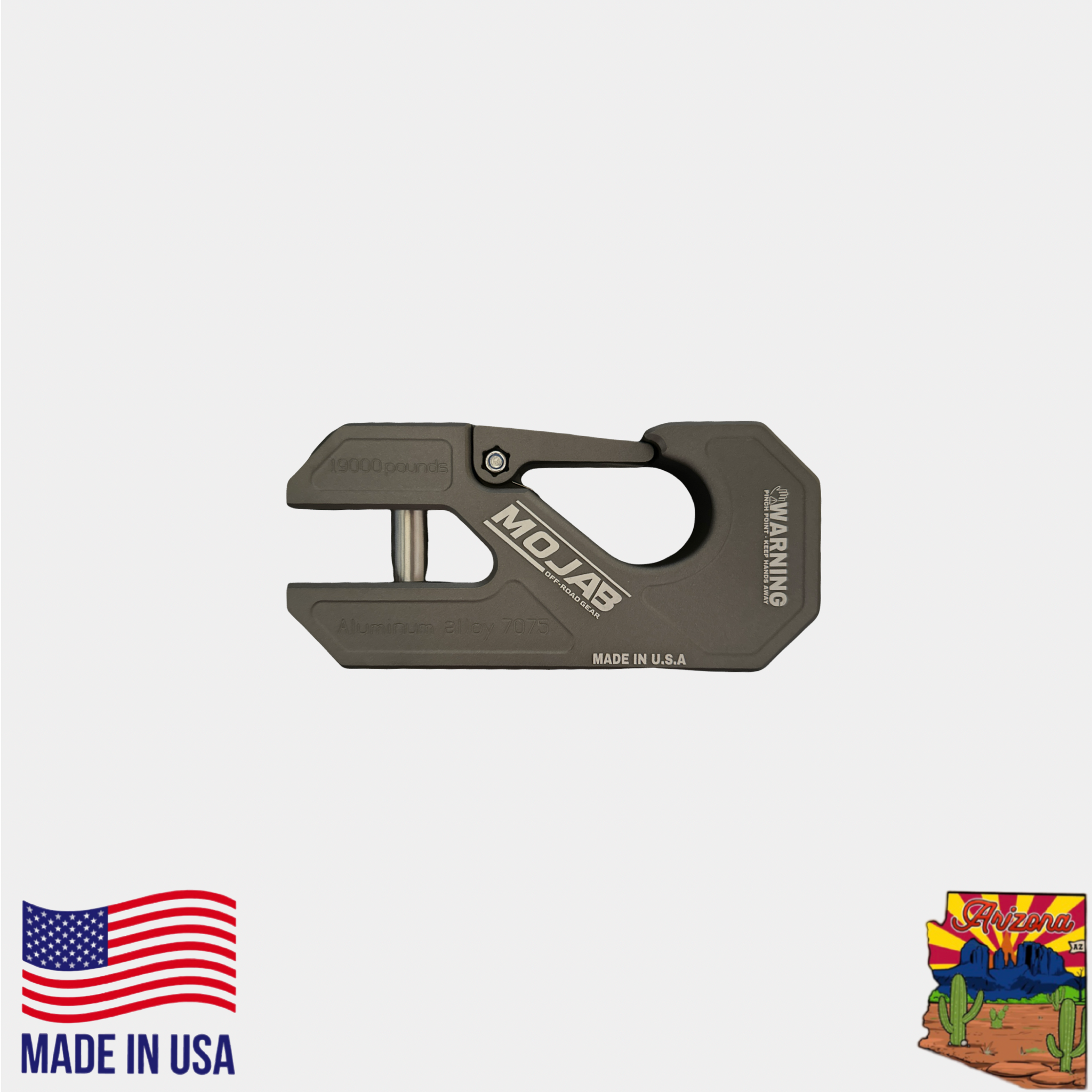 Aluminum Winch Shackle, Closed Latch with Lifetime Warranty