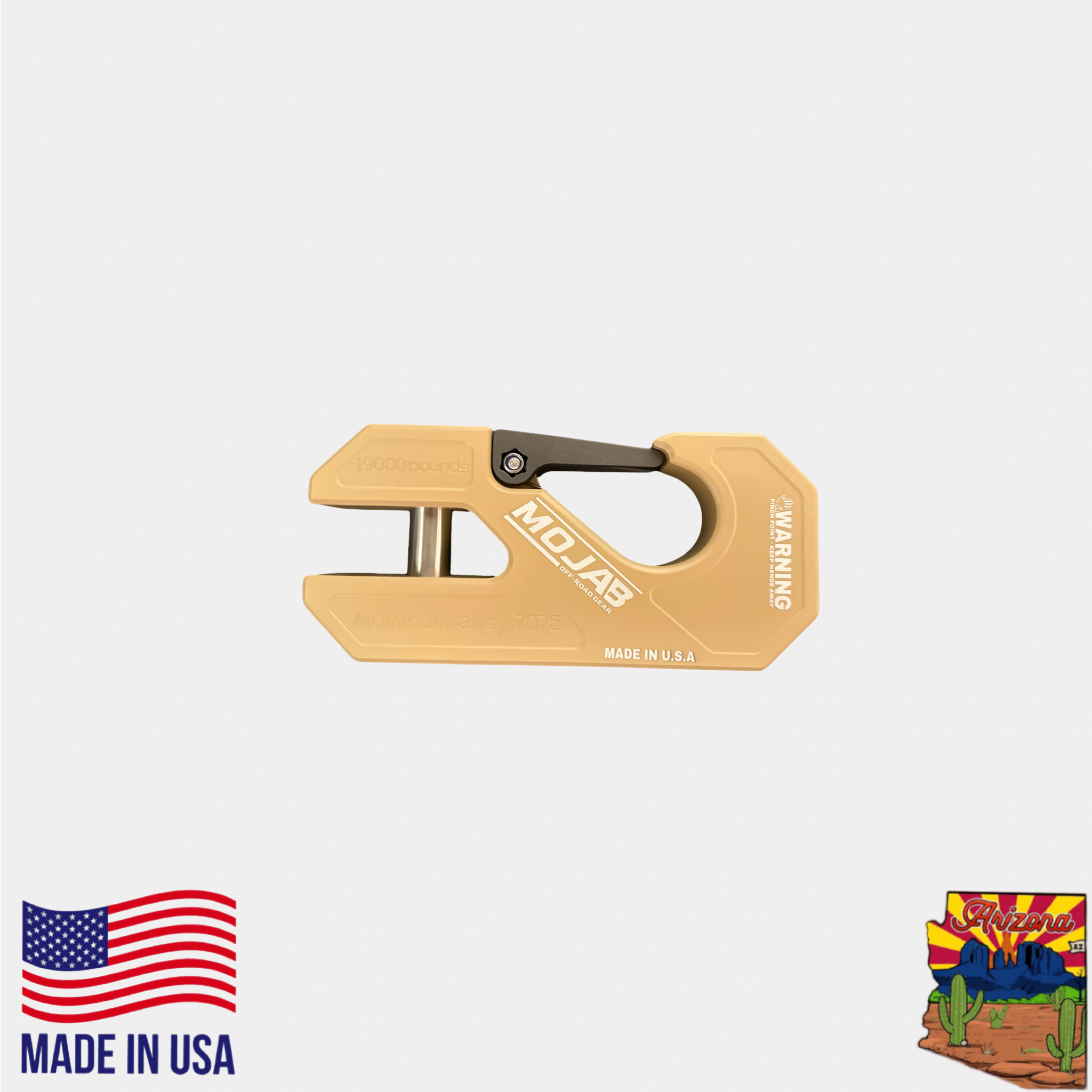 Aluminum Winch Shackle, Closed Latch with Lifetime Warranty