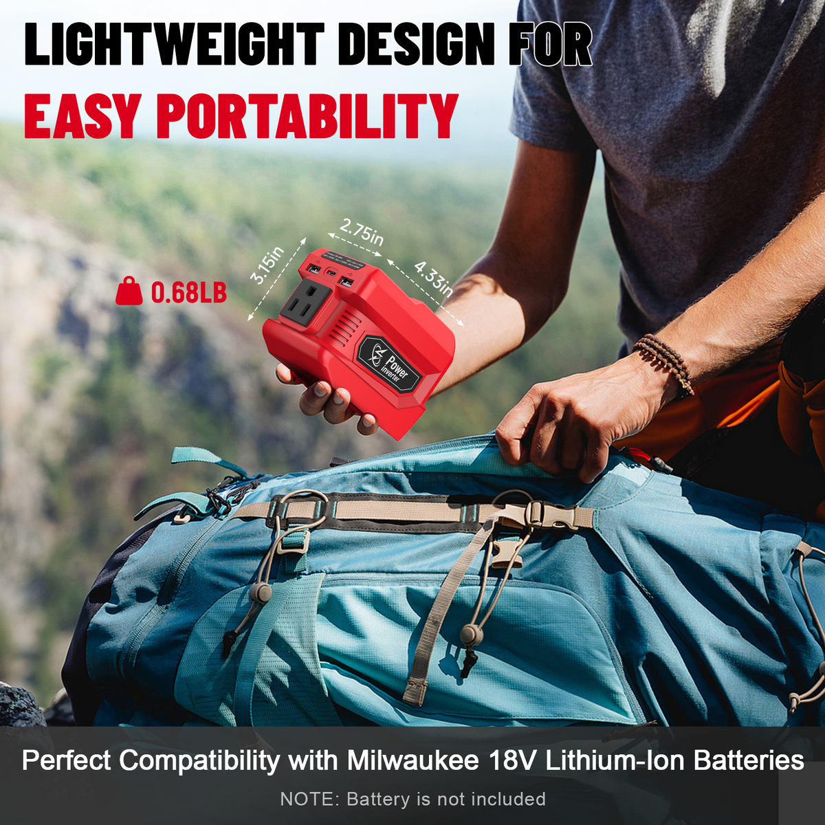 220W Portable Power Generator for Milwaukee 18V Batteries - Compact