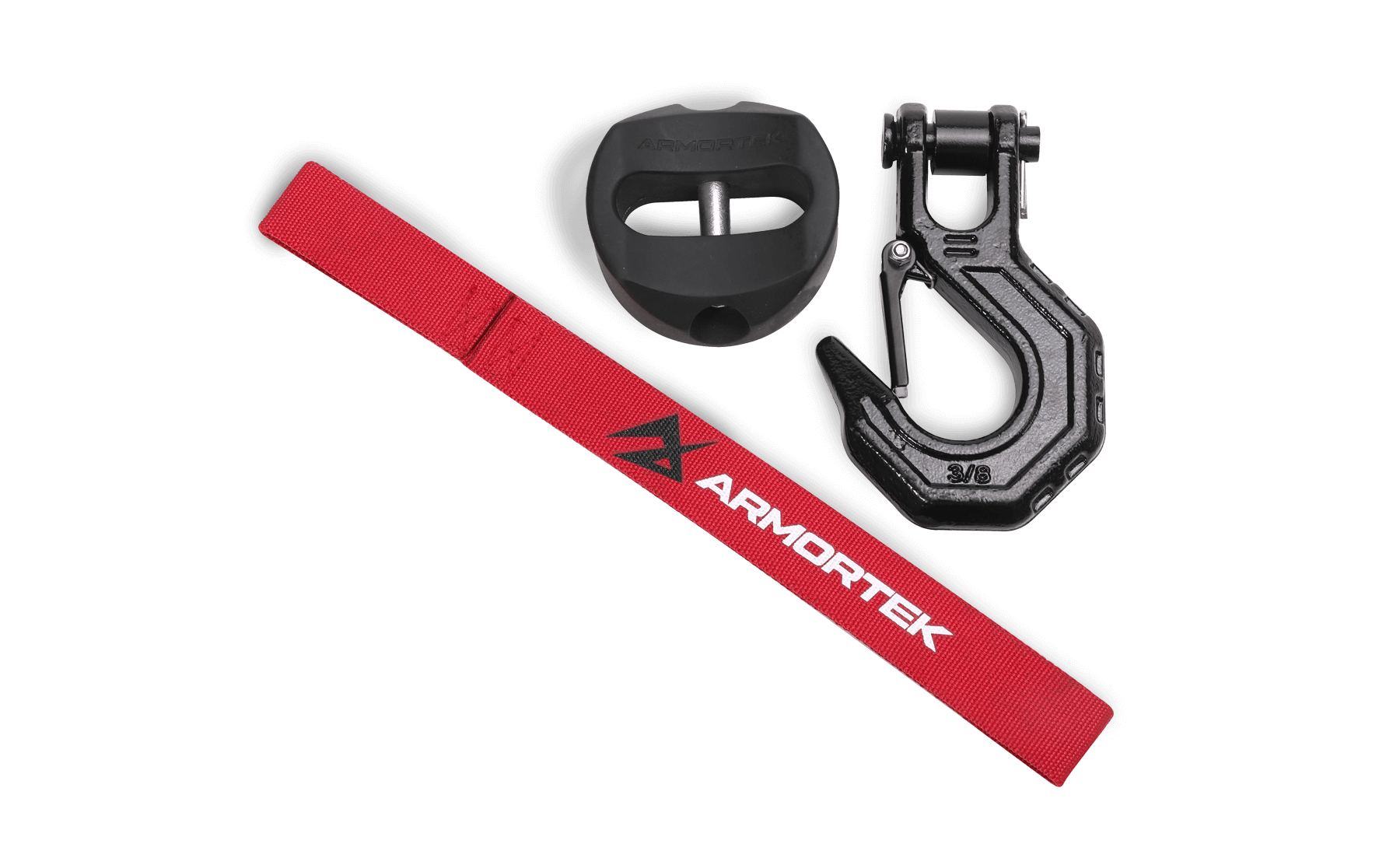 Armortek Black Hook Kit for 1/2" Rope with rope stopper and hand saver, rated 22000lbs