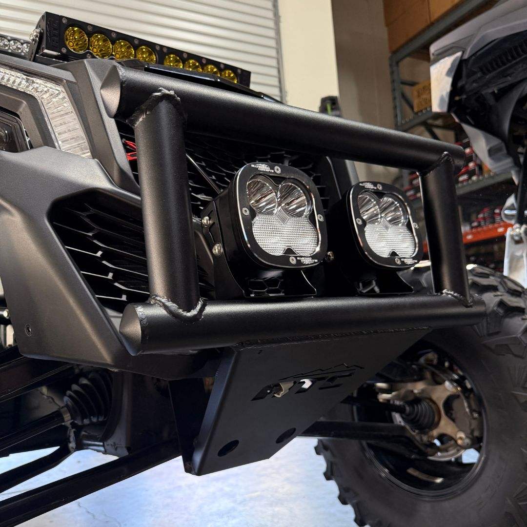 ATC Race Bumper Kit for Can-Am X3 with heavy duty steel bumper, LED light options, and dual wiring harness